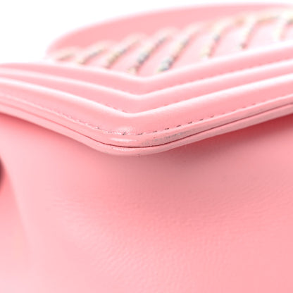 Chanel Calfskin Chevron Embroidered Small Boy By The Sea Flap Pink 9 of 16