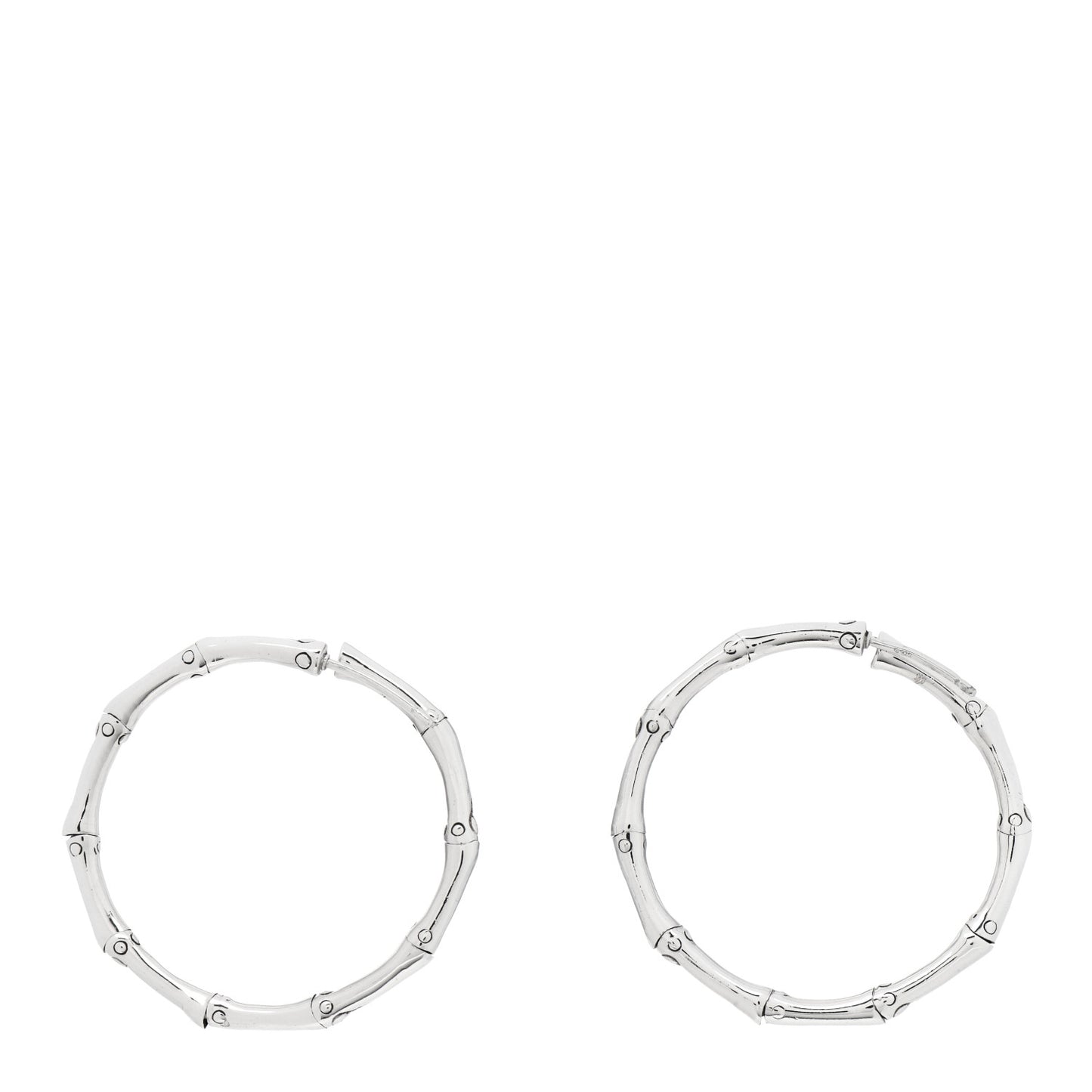 Sterling Silver 35mm Bamboo Hoop Earrings