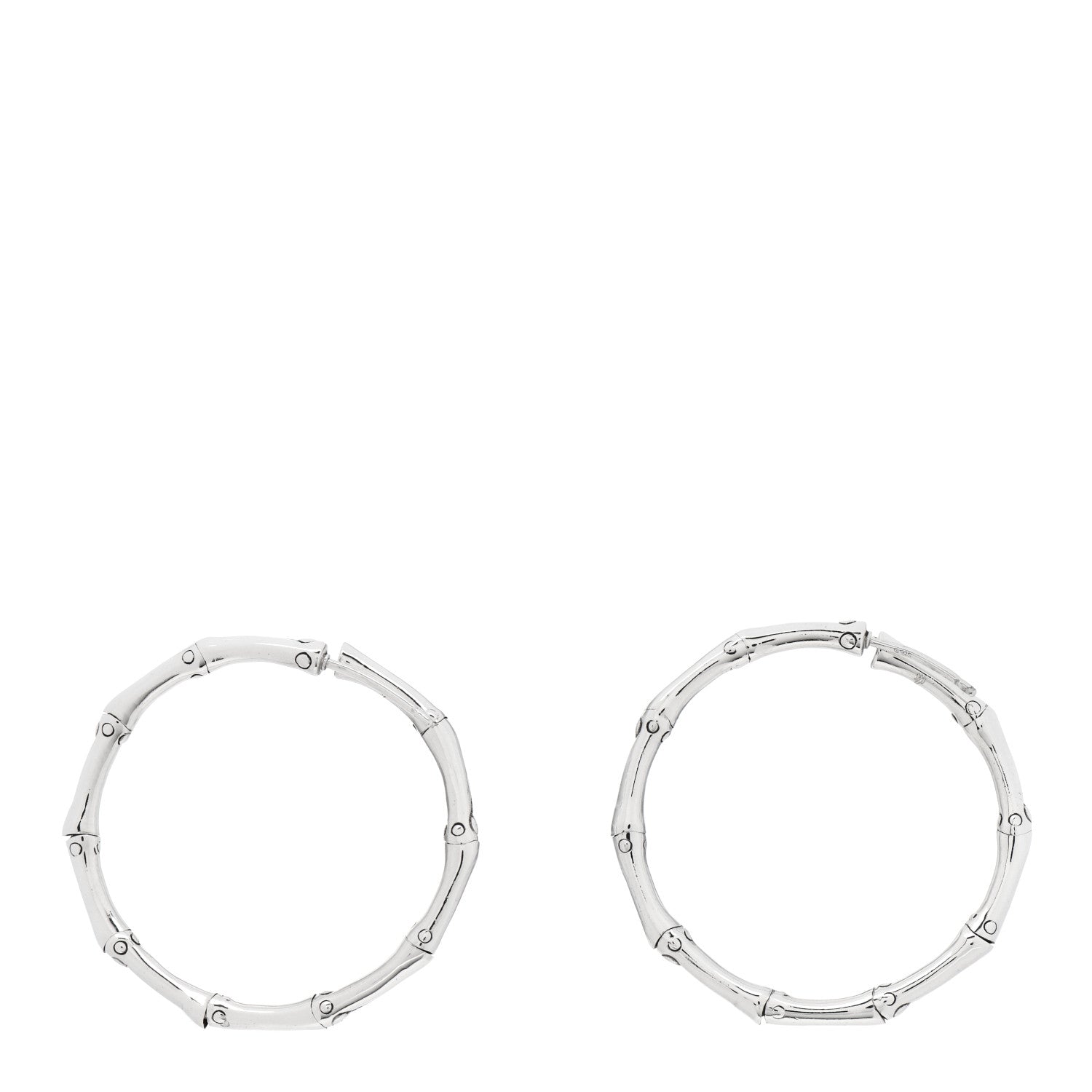 John Hardy Sterling Silver 35mm Bamboo Hoop Earrings 3 of 5