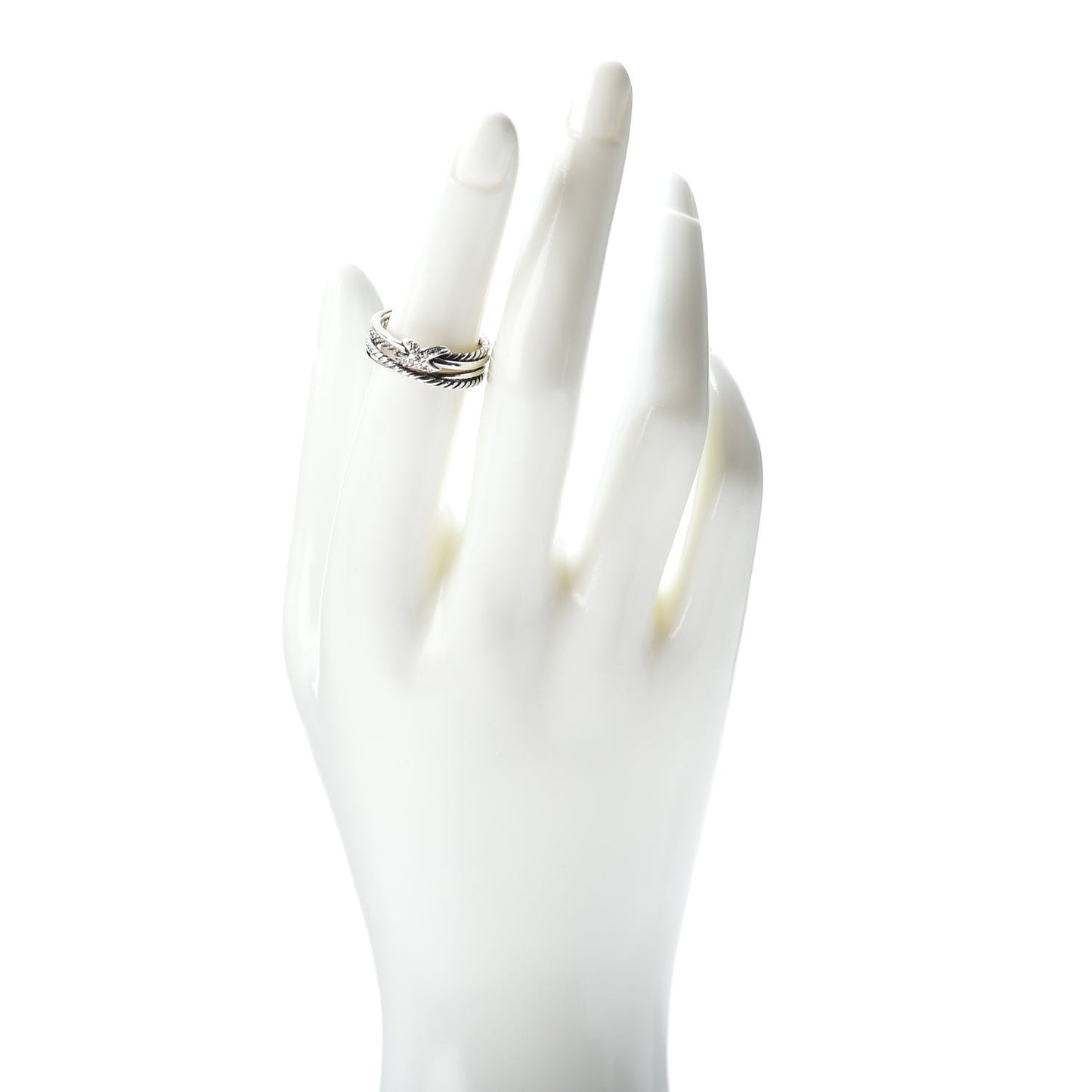 Sterling Silver Diamond X Crossover Ring 50 5.5