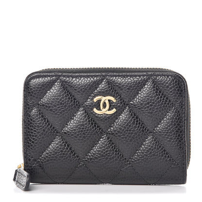 Chanel Caviar Quilted Zip Coin Purse Black 1 of 8