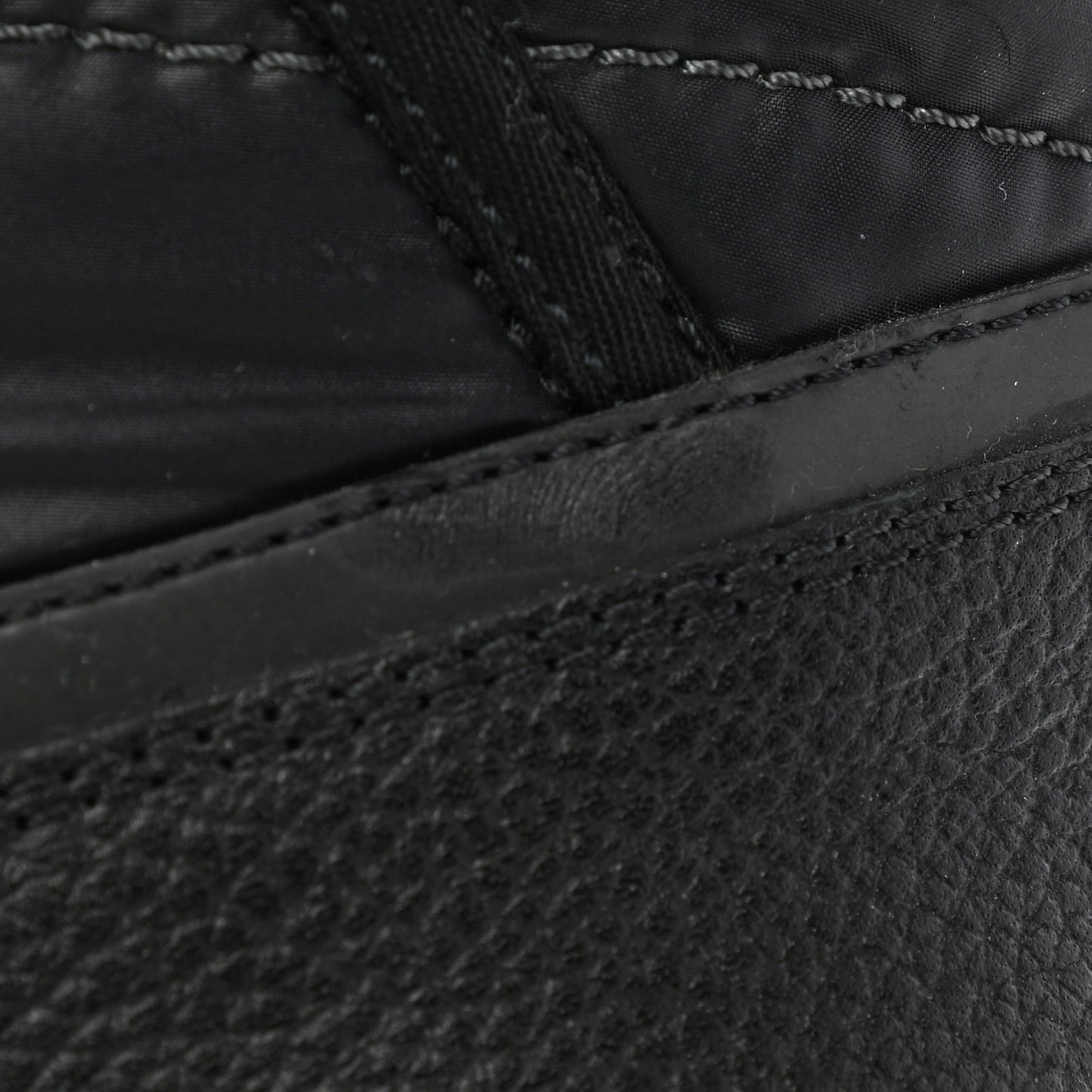 Calfskin Nylon Quilted Boots 38.5 Black