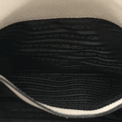 Prada Vitello Daino Soft Medium Zippered Top Handle Bag White 6 of 11