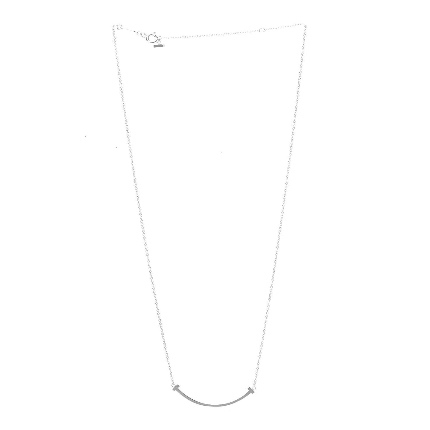 Sterling Silver Small T Smile Pendant Necklace