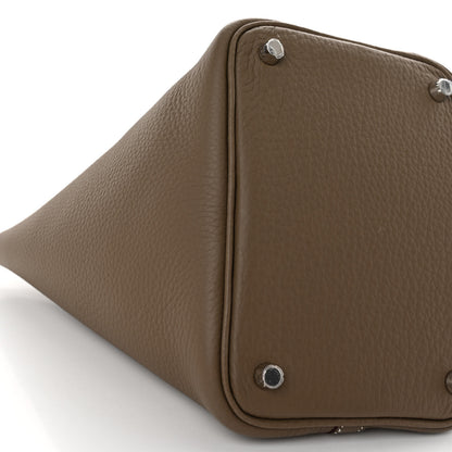 Hermes Taurillon Clemence Picotin Lock 18 PM Etoupe 9 of 10