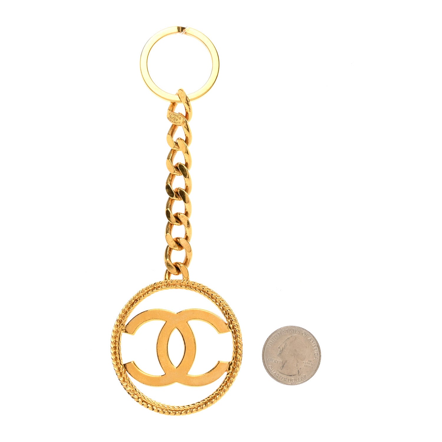 Chanel CC Key Chain Gold 2 of 3