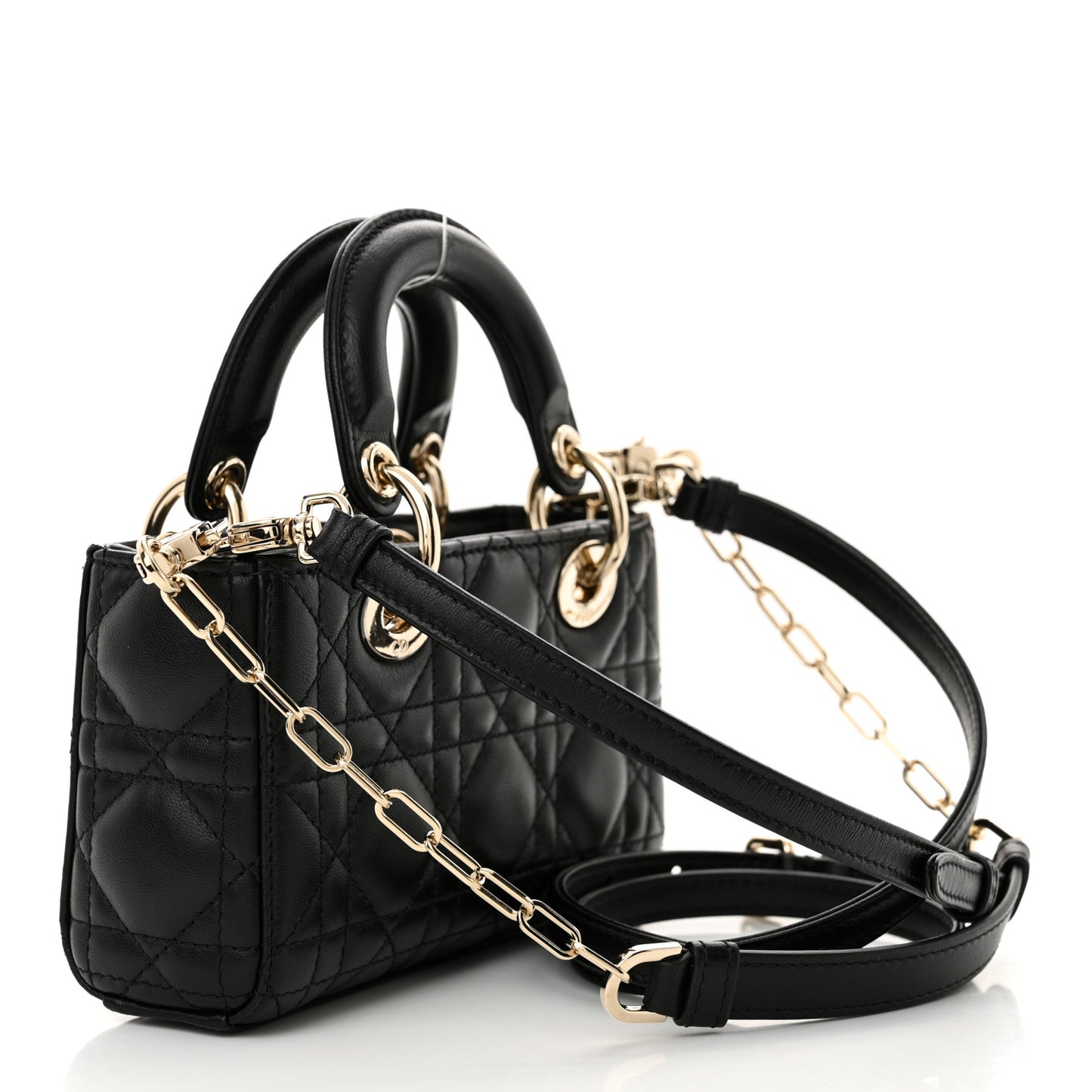 Lambskin Cannage Micro Lady D-Joy Black
