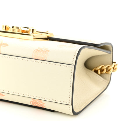 Gucci Textured Dollar Calfskin Berry Print Small Padlock Shoulder Bag Mystic White Light Copper 10 of 10