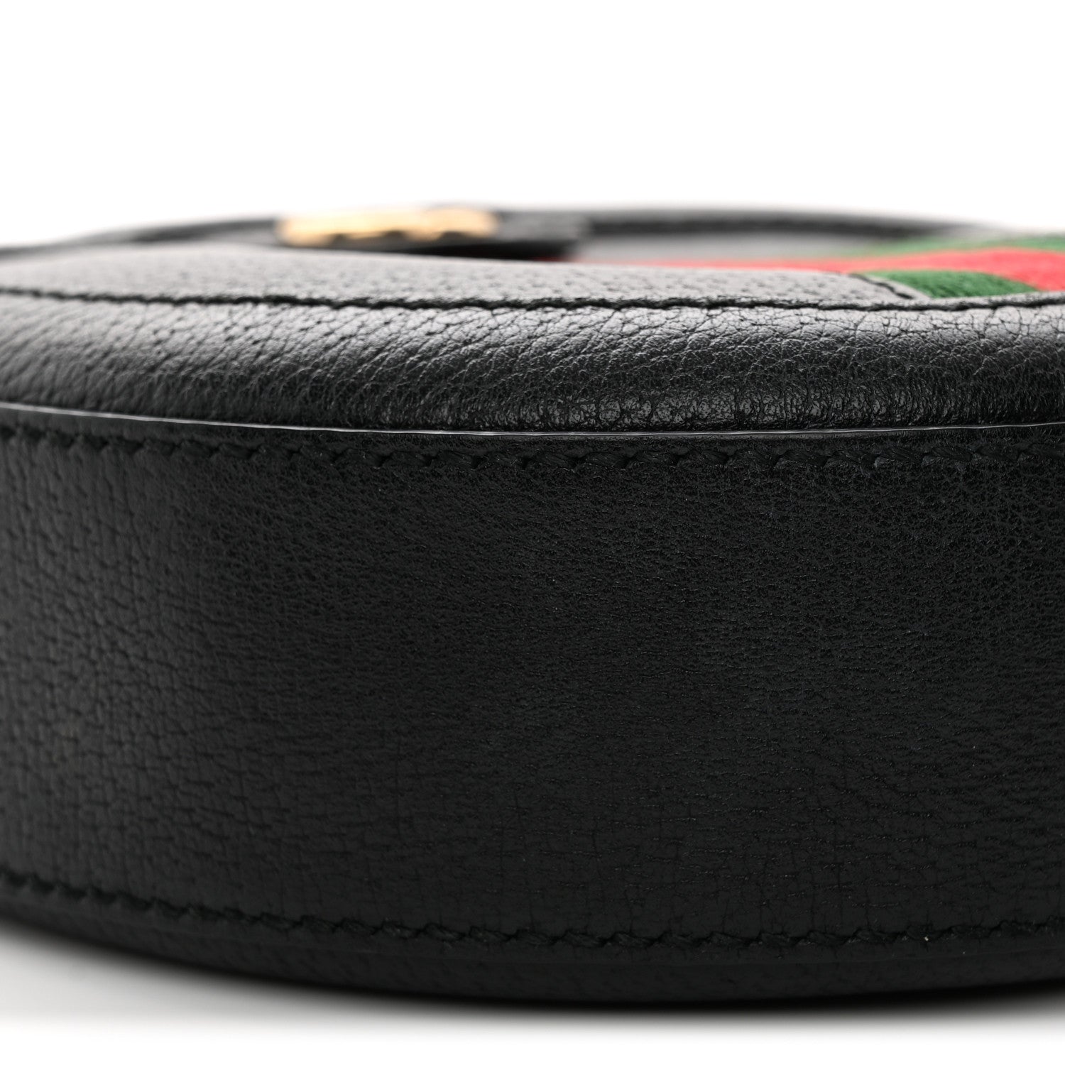 Gucci Grained Calfskin Web Mini Ophidia Round Shoulder Bag Black 9 of 11