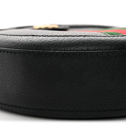 Gucci Grained Calfskin Web Mini Ophidia Round Shoulder Bag Black 9 of 11