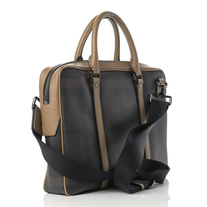 Burberry London Smoked Check Large Briefcase Brown 3 of 22