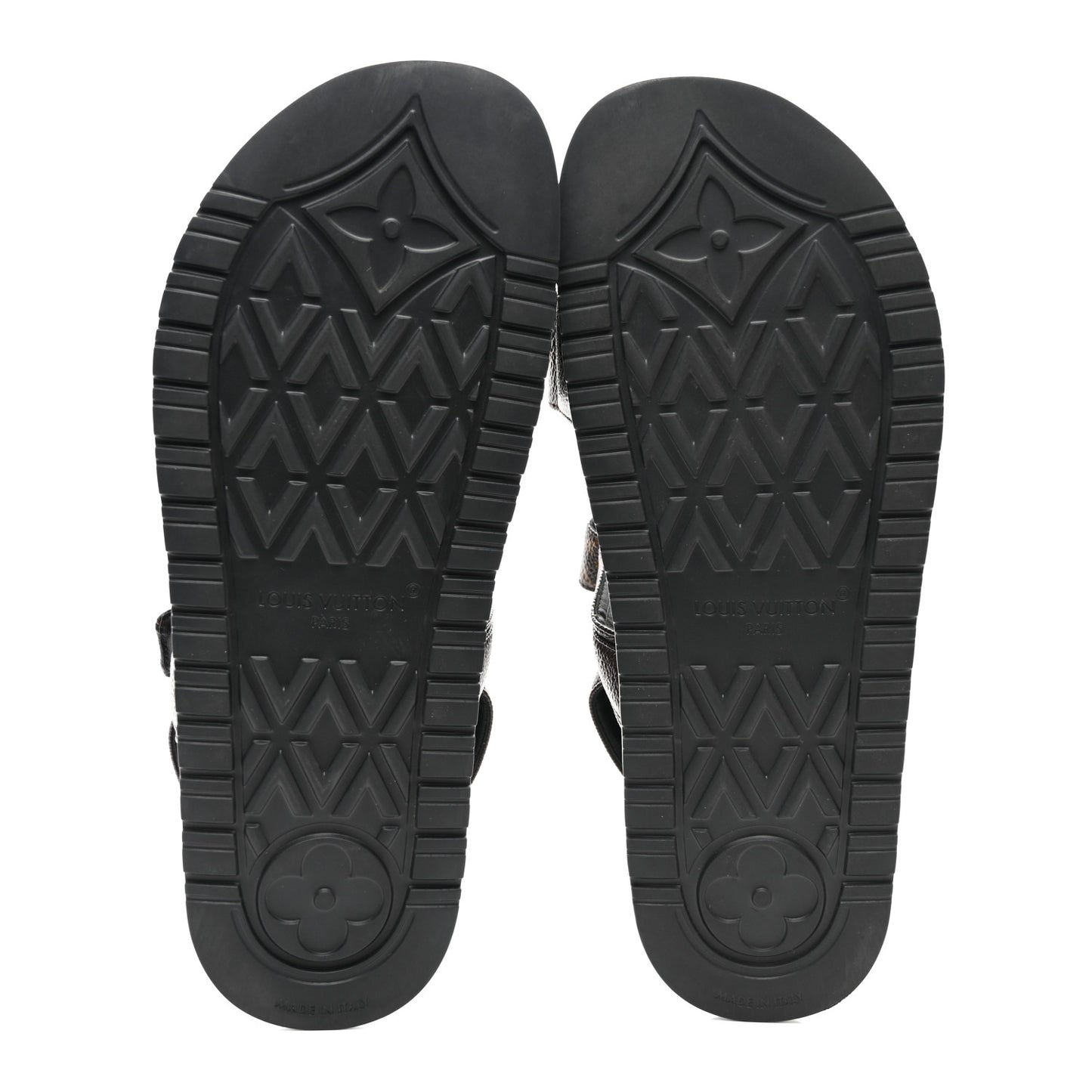 Monogram LV Sunset Comfort Flat Sandals 41 Cacao Brown