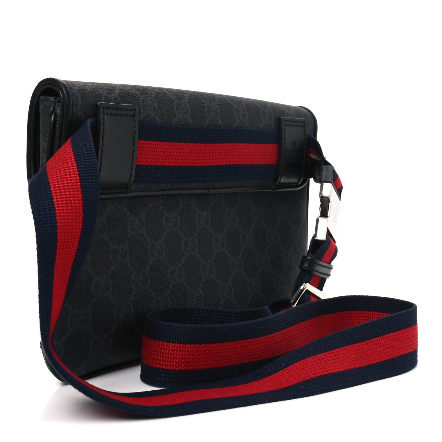 GG Supreme Monogram Web Small Belt Bag Black Grey