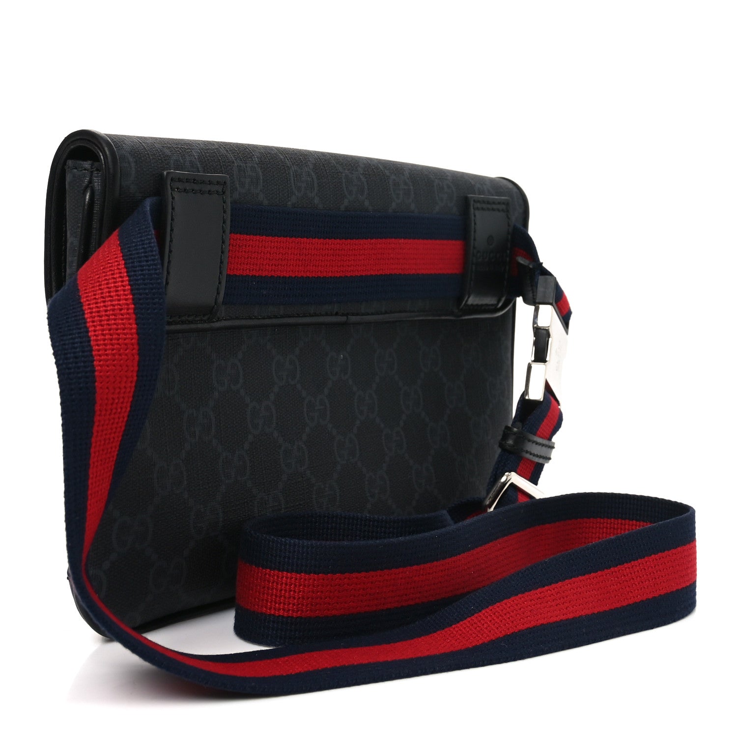 Gucci GG Supreme Monogram Web Small Belt Bag Black Grey 3 of 9