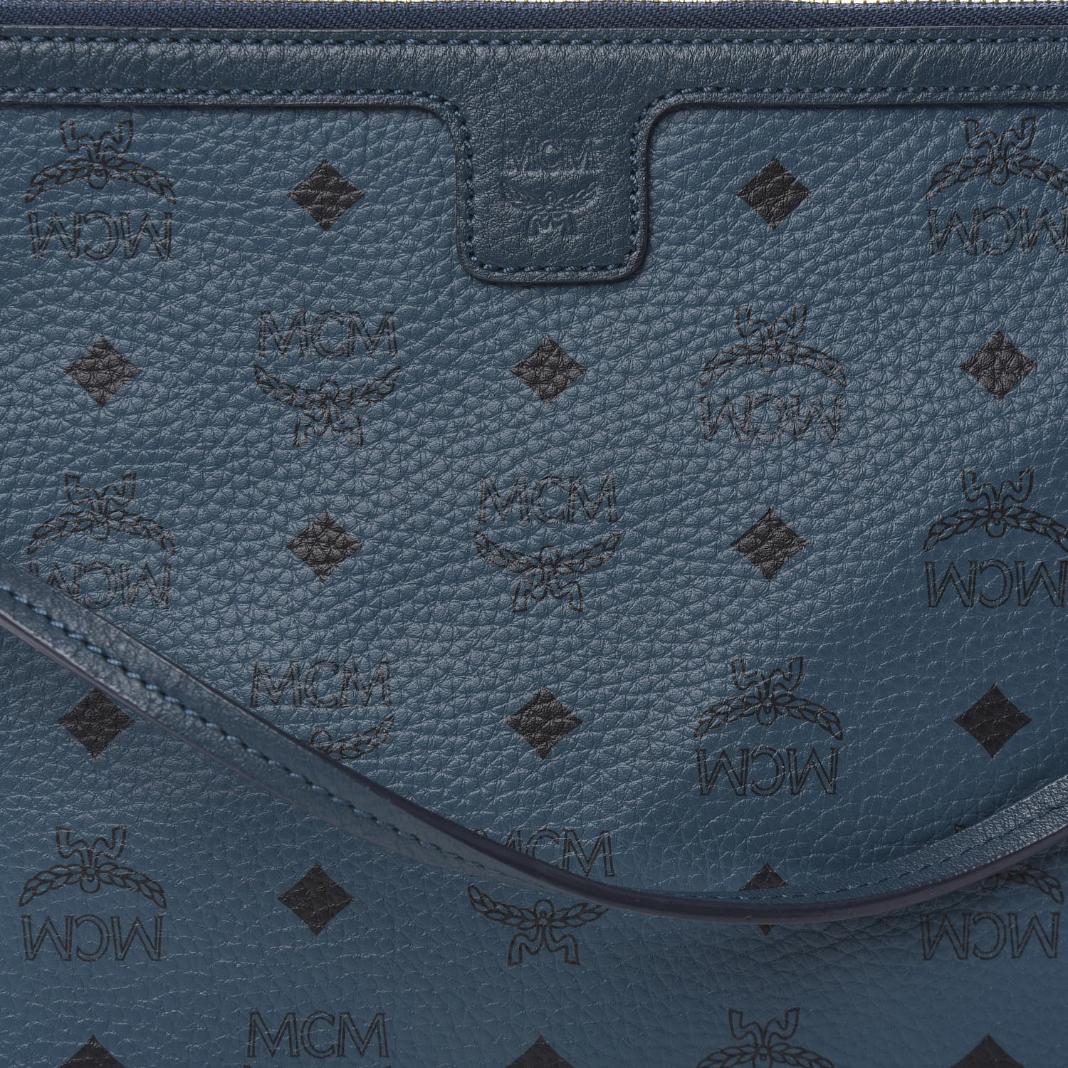 MCM Visetos Project Reversible Tote Pouch Teal 9 of 9