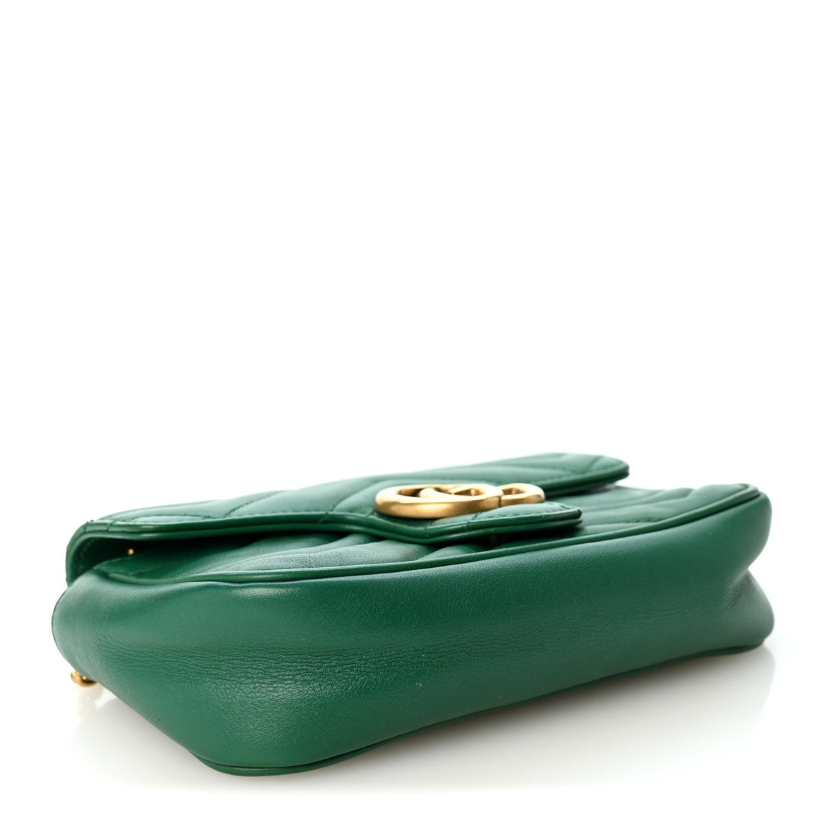 Gucci Calfskin Matelasse Super Mini GG Marmont Shoulder Bag Emerald Green 4 of 11