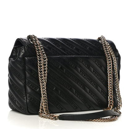 Balenciaga Calfskin Logo Matelasse M BB Chain Shoulder Bag Black 3 of 17
