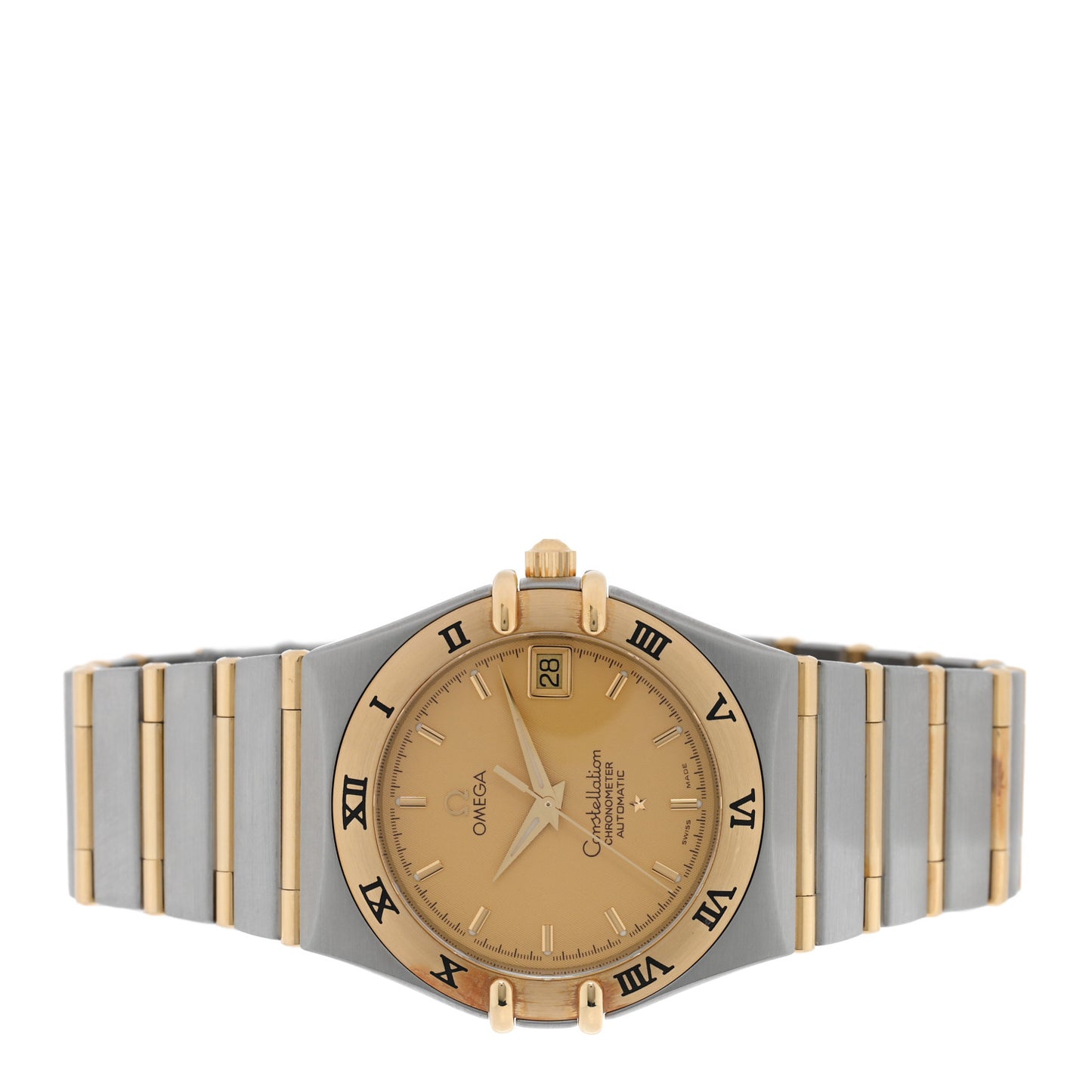 Stainless Steel 18K Yellow Gold 35mm Constellation Automatic Watch Champagne 1202.10.00