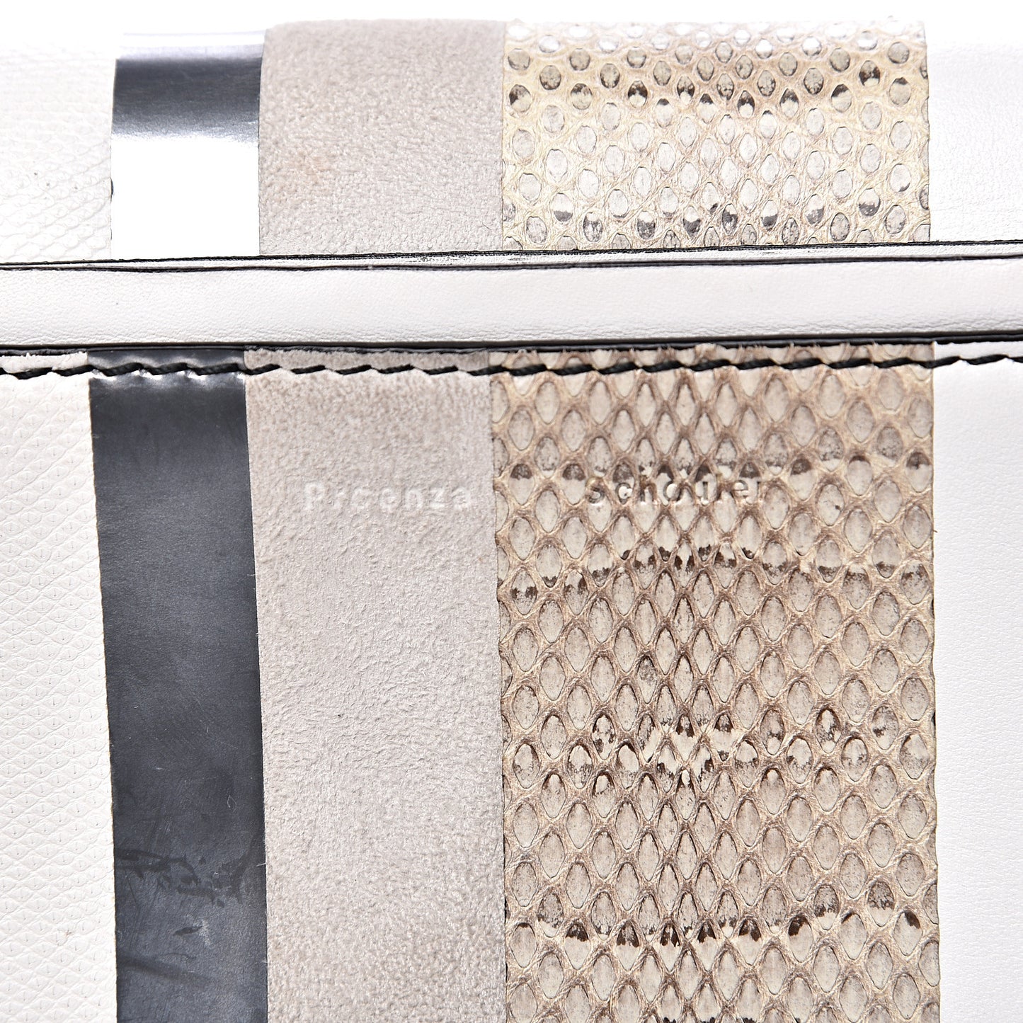 Elaphe Ayers Hava Shoulder Bag White Beige Silver