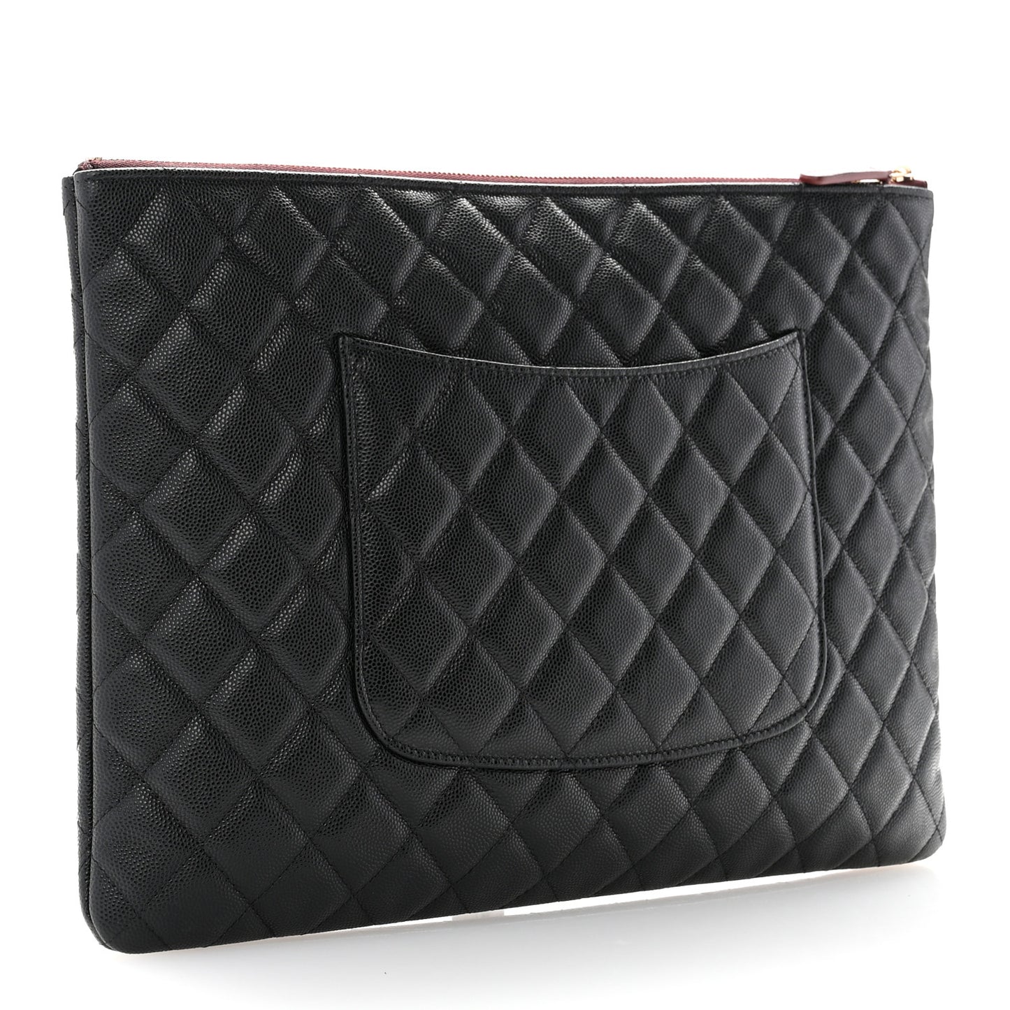 Caviar Quilted Large Cosmetic Case Black