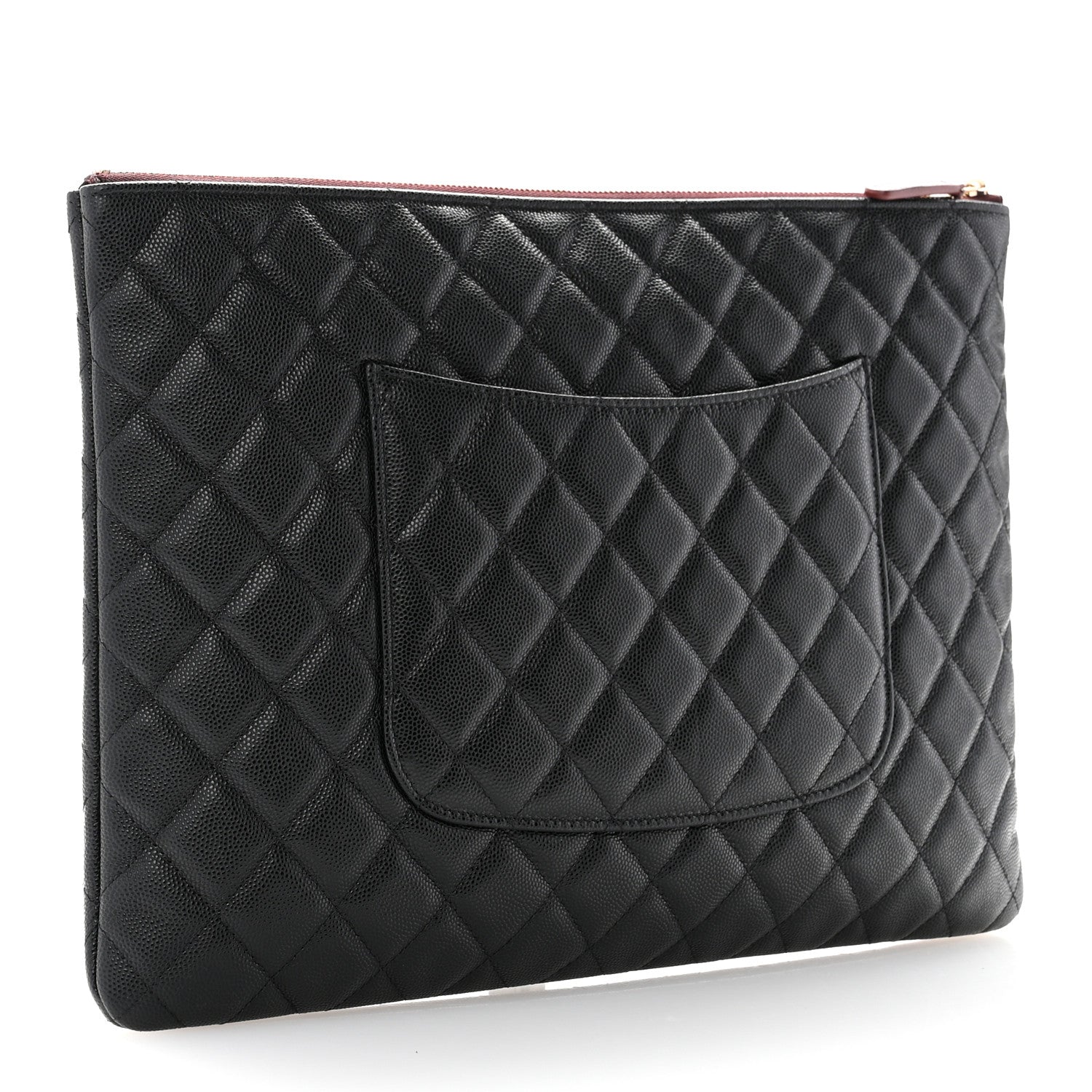 Chanel Caviar Quilted Large Cosmetic Case Black 3 of 9