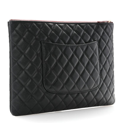 Chanel Caviar Quilted Large Cosmetic Case Black 3 of 9