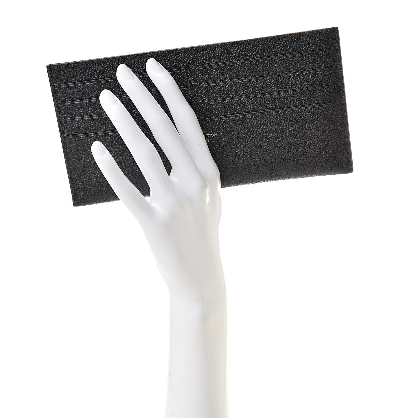 Calfskin Felicie Chain Wallet Card Holder Insert Black