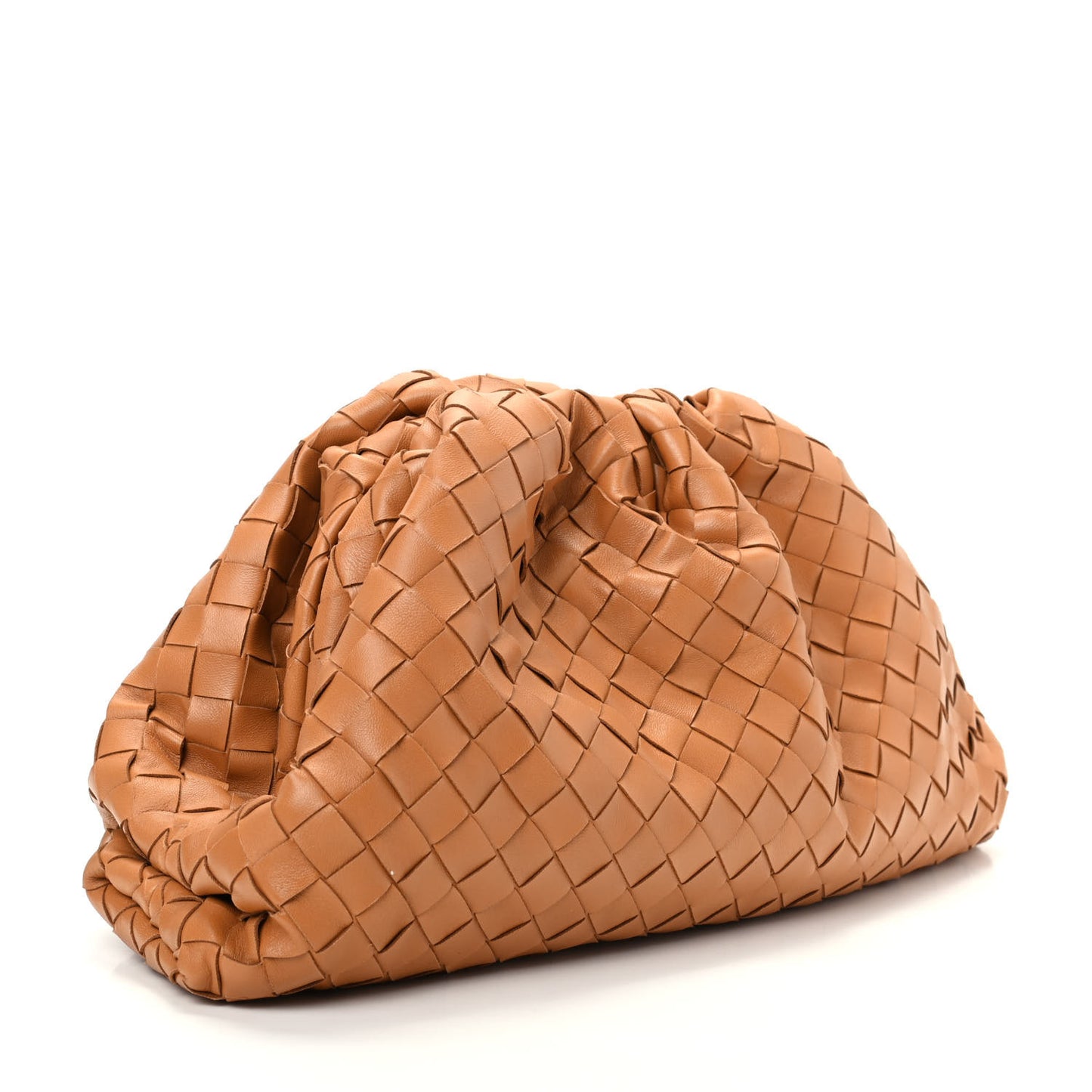 Nappa Maxi Intrecciato The Pouch Oversized Clutch Caramel