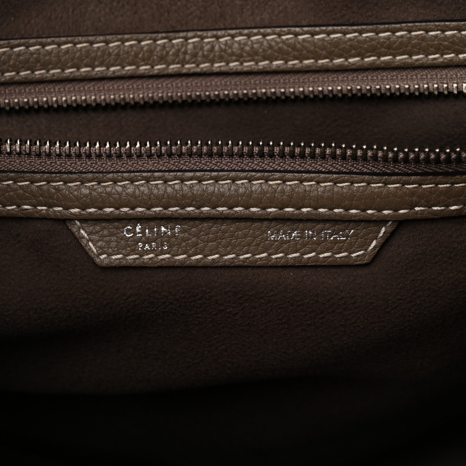 Celine Drummed Calfskin Mini Luggage Souris 6 of 11