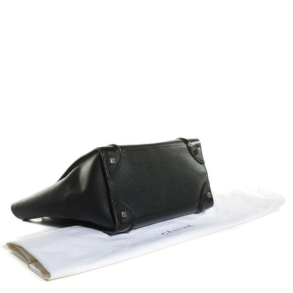 Celine Drummed Calfskin Mini Luggage Black 4 of 9