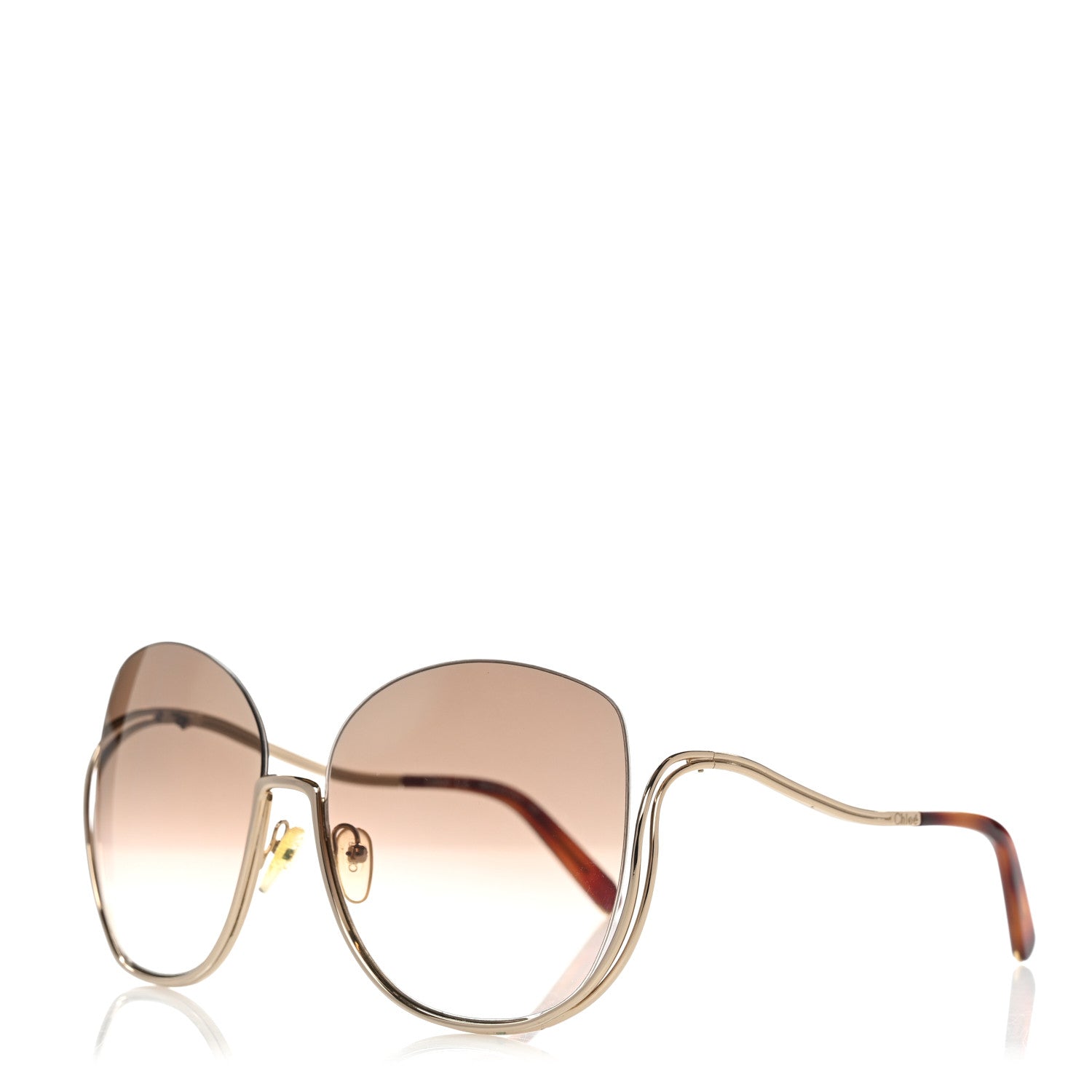 Chloe Oversized Round Milla Sunglasses CE125S Gold Havana 1 of 7