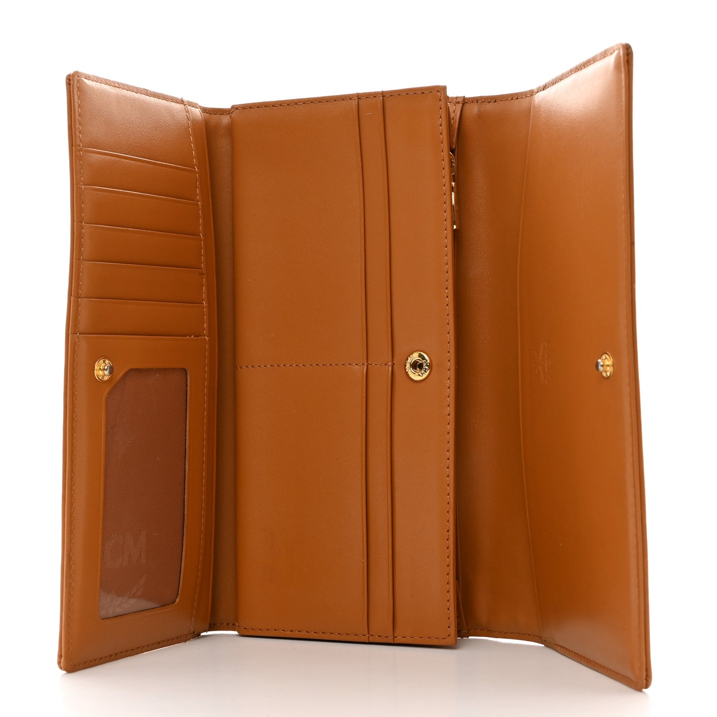 Visetos Studded Continental Flap Wallet Cognac