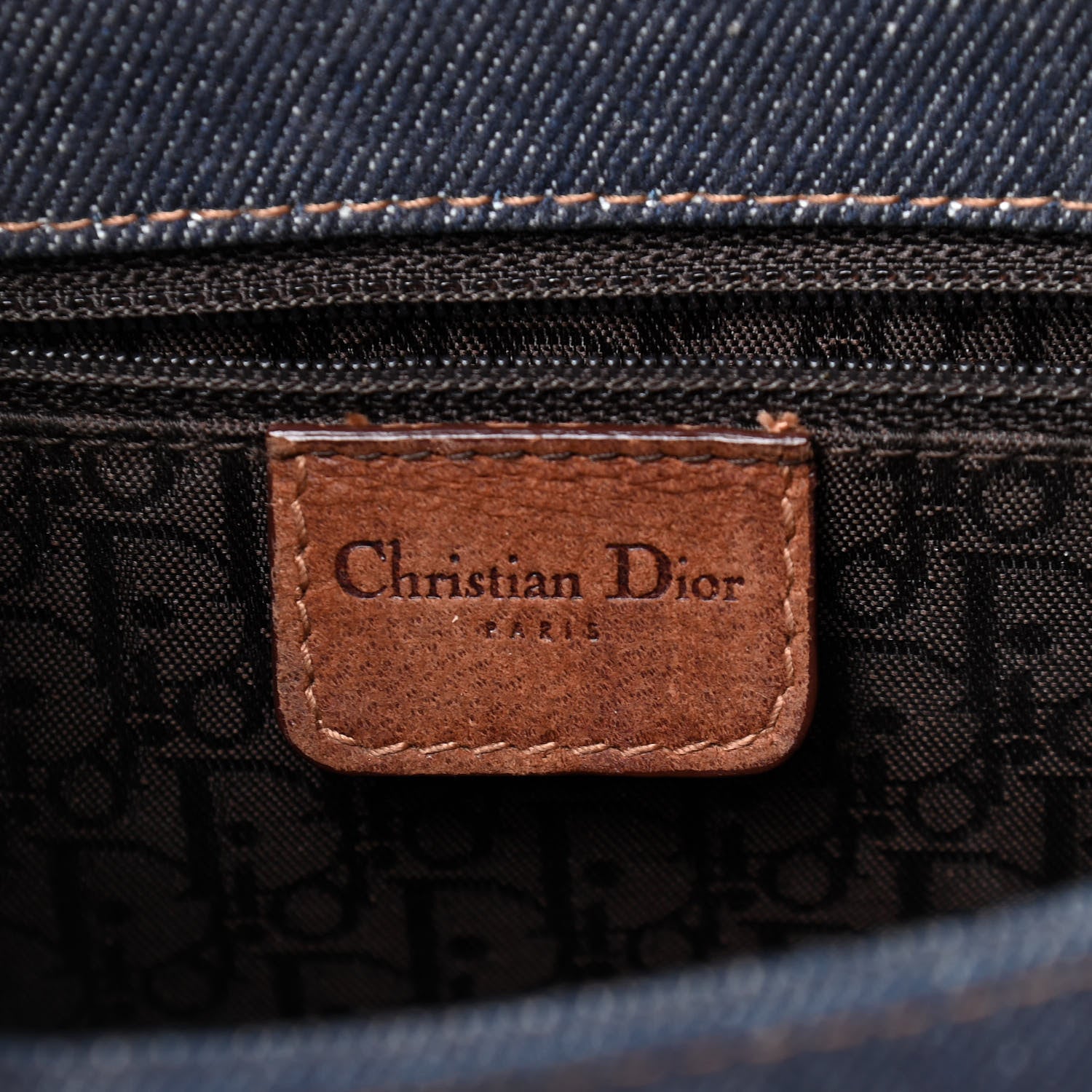 Christian Dior Denim Street Chic Shoulder Bag Blue Brown 6 of 11