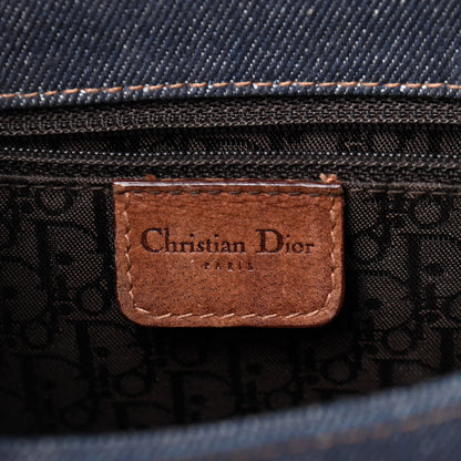 Christian Dior Denim Street Chic Shoulder Bag Blue Brown 6 of 11