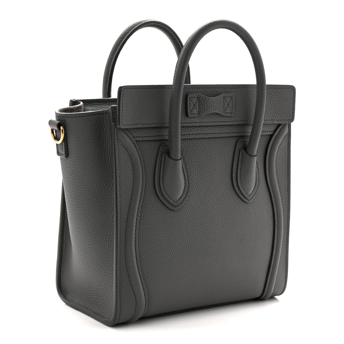 Drummed Calfskin Nano Luggage Kohl