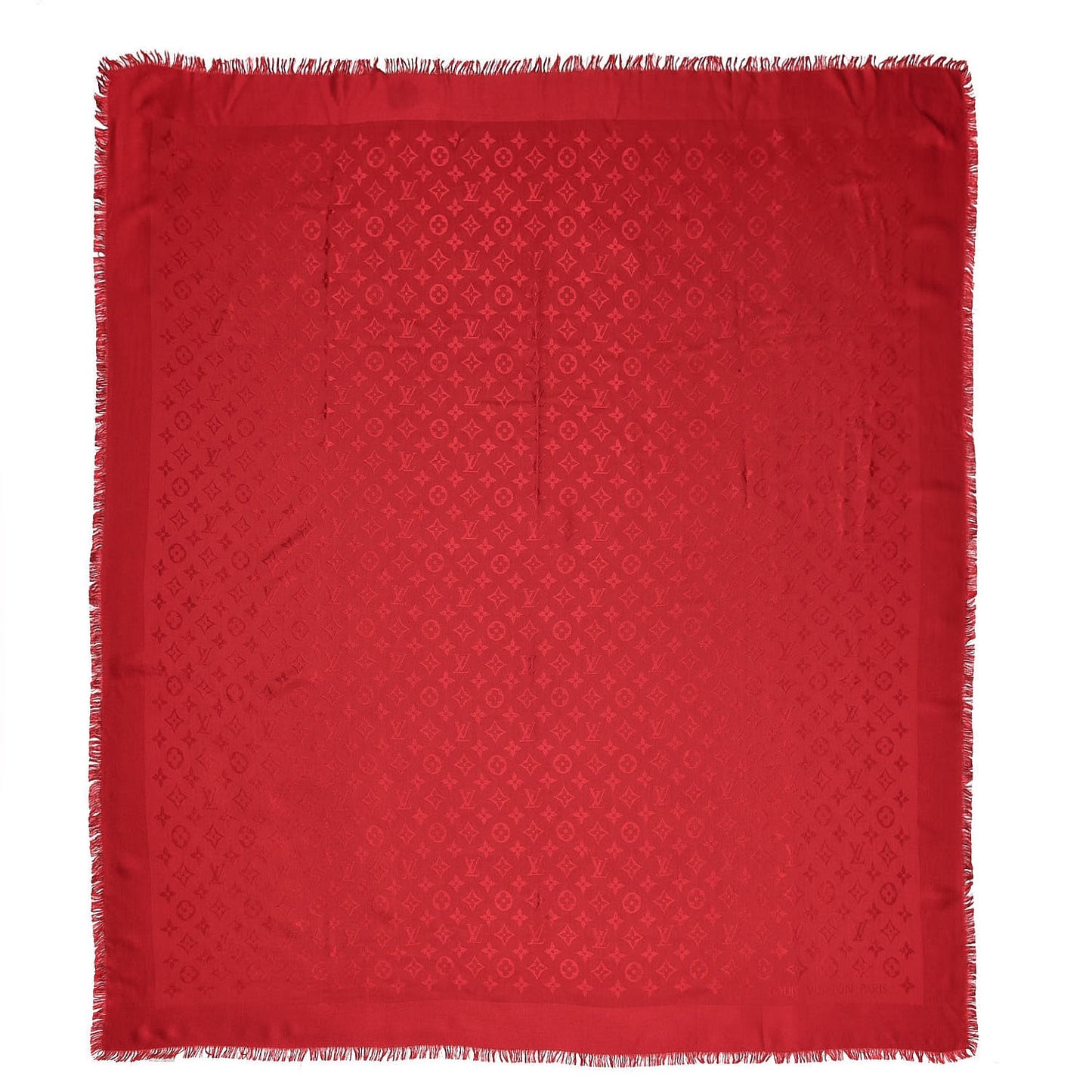 Silk Wool Monogram Shawl Pomme D'Amour