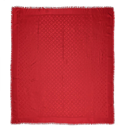 Louis Vuitton Silk Wool Monogram Shawl Pomme D'Amour 1 of 5