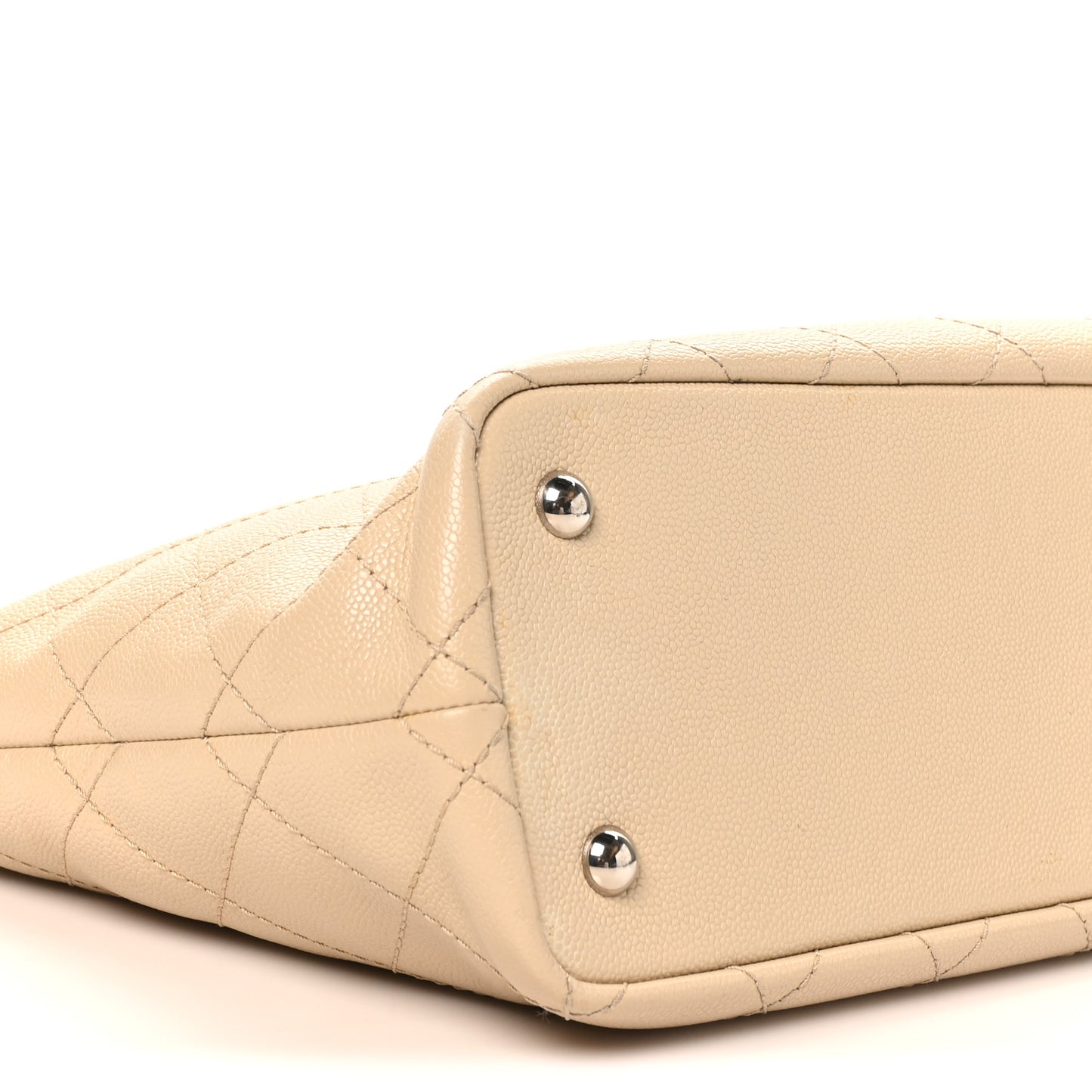 Grained Calfskin Medium Fever Shopping Tote Beige