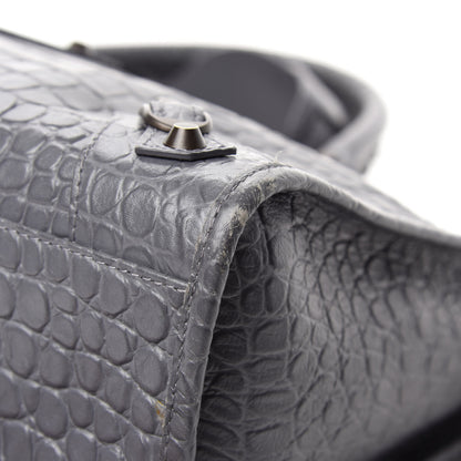 Balenciaga Calfskin Crocodile Embossed Classic Hardware City Gris Beton 9 of 13
