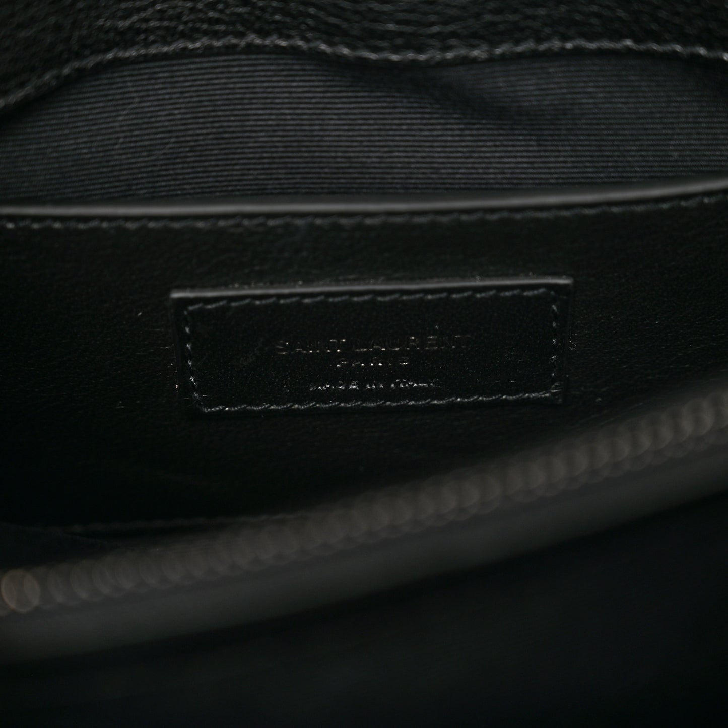 Sheepskin Matelasse Chevron Monogram Medium College Bag Black