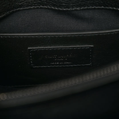 Saint Laurent Sheepskin Matelasse Chevron Monogram Medium College Bag Black 8 of 10