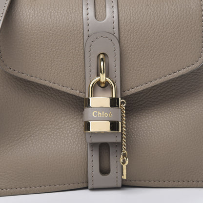 Chloe Shiny Grained Calfskin Small Aby Day Shoulder Bag Motty Grey 9 of 12