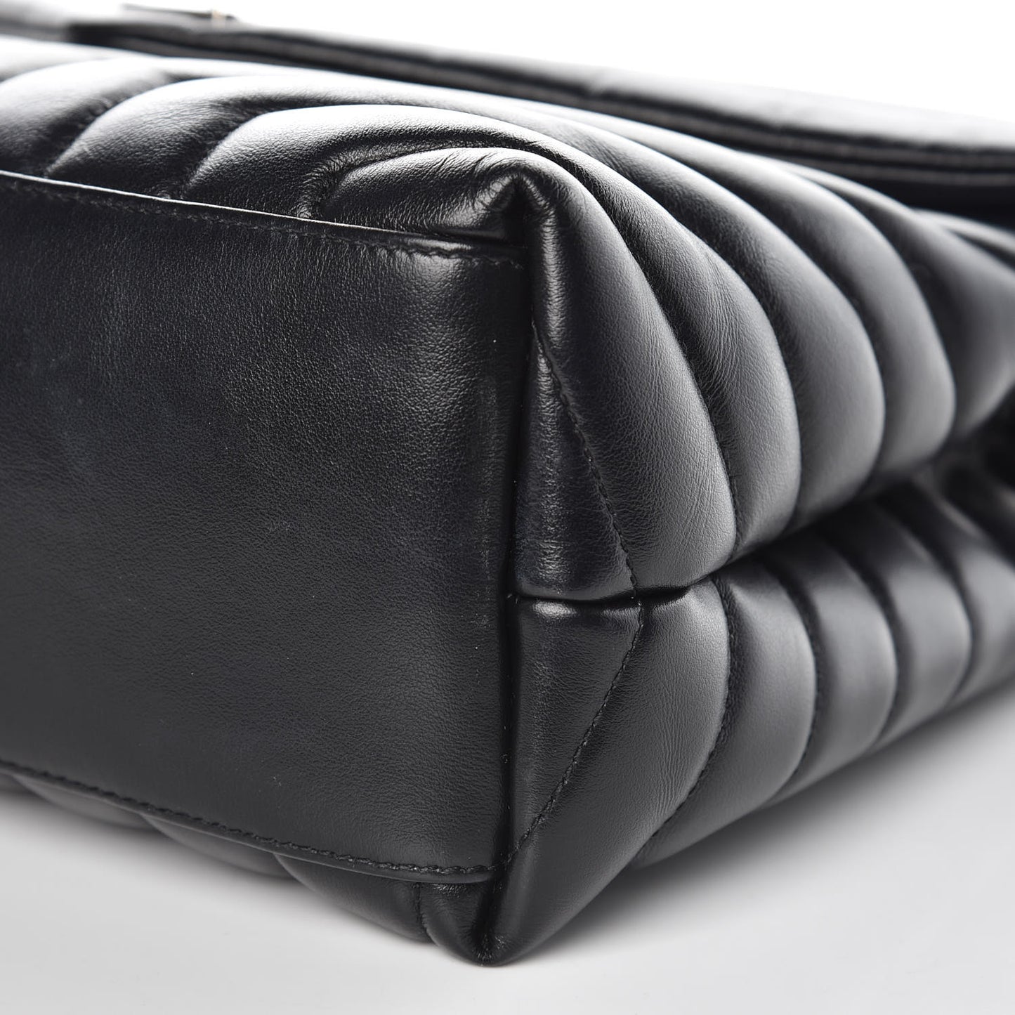 Calfskin Y Quilted Monogram Medium Loulou Chain Satchel Black