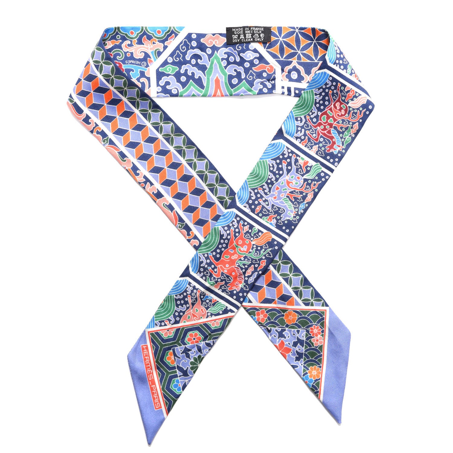 Hermes Silk Collections Imperiales Twilly Lavande Bleu Orange 1 of 3