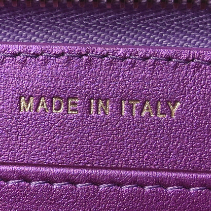 Chanel Iridescent Lambskin Quilted Large Gusset Zip Around Wallet Purple 7 of 9