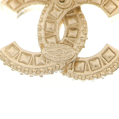 Chanel Crystal Timeless CC Earrings Light Gold 4 of 5