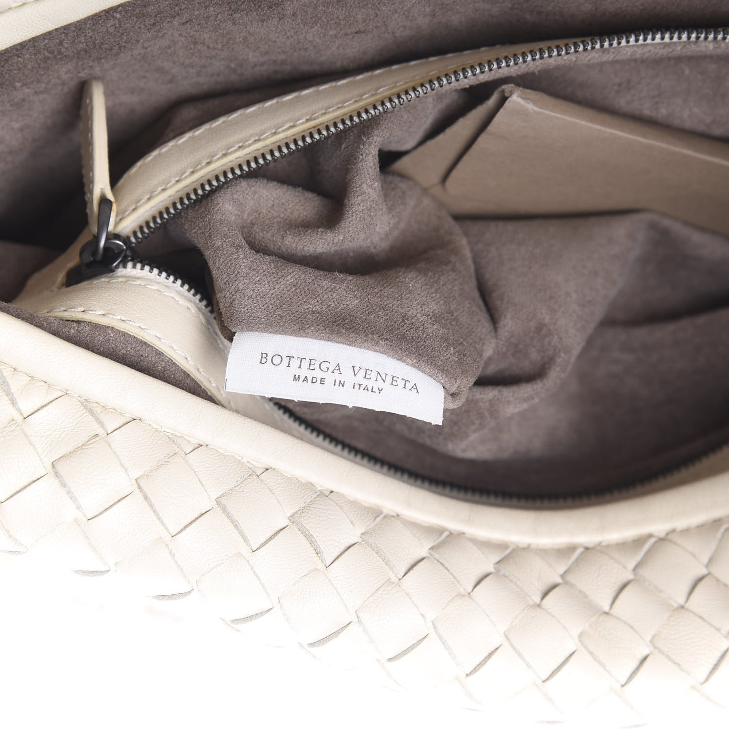 Nappa Intrecciato Large Veneta Hobo Cream