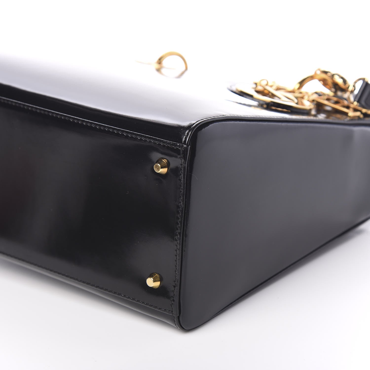 Christian Dior Patent Medium Lady Dior Black 8 of 9
