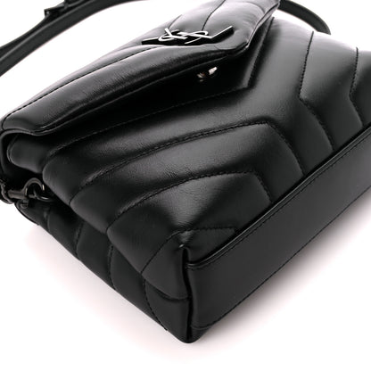 Saint Laurent Calfskin Y Quilted Monogram Monochrome Toy Loulou Crossbody Bag Black 10 of 12