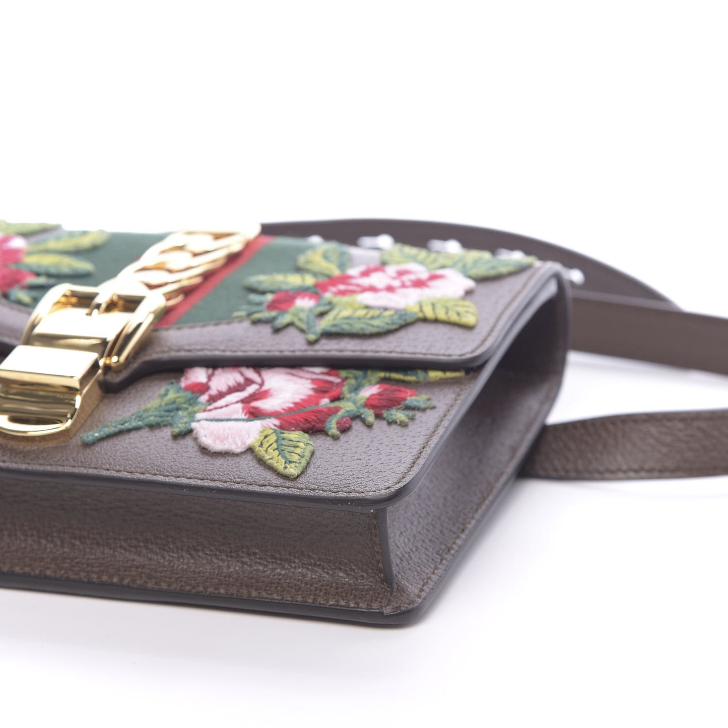 Calfskin Embroidered Sylvie Belt Bag 95 34 Brown